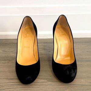 CHRISTIAN LOUBOUTIN Fifi 100 Black Suede size 38.5